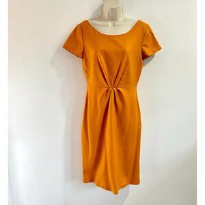 J. Crew Dress Size 6 100% Wool Sheath Pencil Pumpkin Orange Retro Pinup 50s